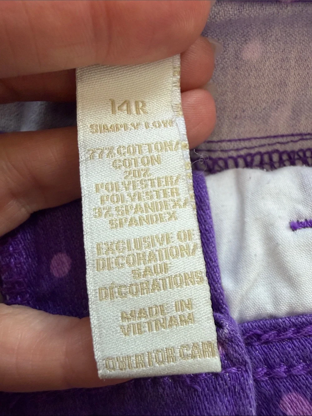 Justice Girls Purple Polka Dot Bedazzled Pocket Shorts Size 14 Regular